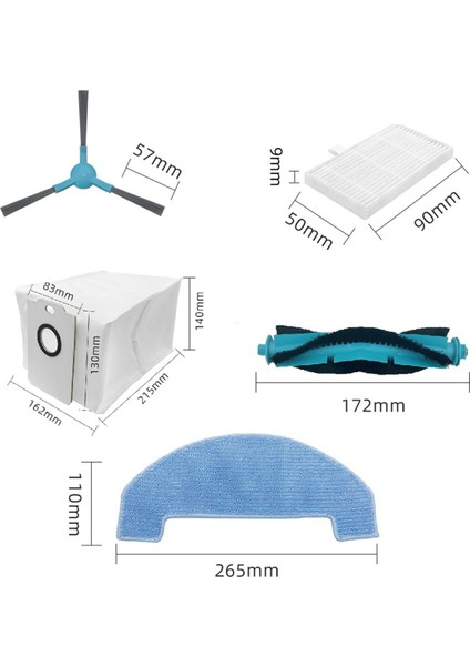 2499 Parçaya Uygun Süpürme Robotu Ana Yan Fırça Filtre Ekran Toz Torbası Temizleme Bezi (Yurt Dışından)