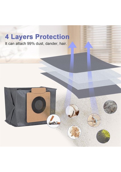 Clean X8 PRO/X10 Pro Omni Robot Süpürge Için Yedek Toz Torbaları, Büyük Kapasiteli Tek Kullanımlık (Yurt Dışından)