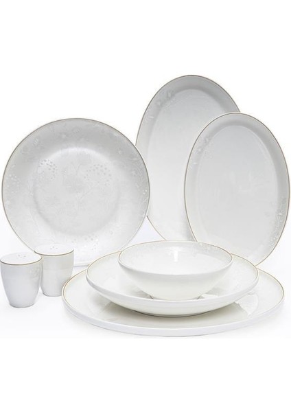 Rosa Pink Leaf 6 Kişilik 29 Parça Yemek Takımı PA2066