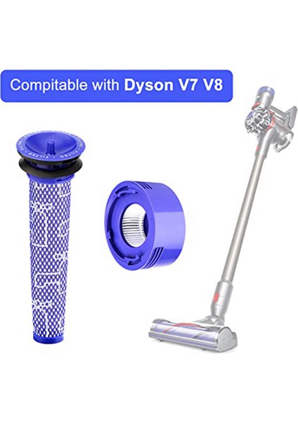 V7, V8 Animal ve Absolute Kablosuz Elektrikli Süpürge Hepa Yedekleri Için 8'li Paket Filtre Yedeği (Yurt Dışından)