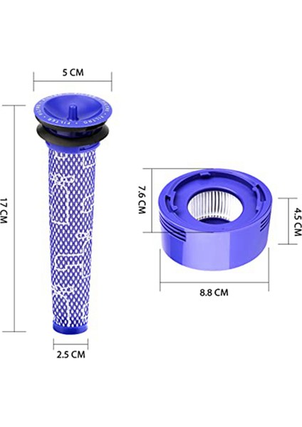 V7, V8 Animal ve Absolute Kablosuz Elektrikli Süpürge Hepa Yedekleri Için 8'li Paket Filtre Yedeği (Yurt Dışından)