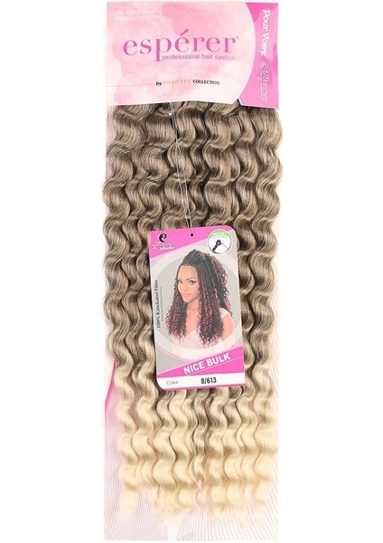Nice Bulk Afro Su Dalgası Saç / Küllü Kahve / Platin Ombreli