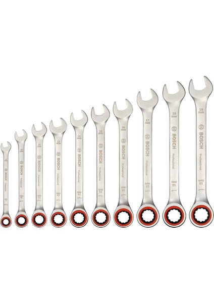 Bosch 10 Parça Kombine Anahtar Seti