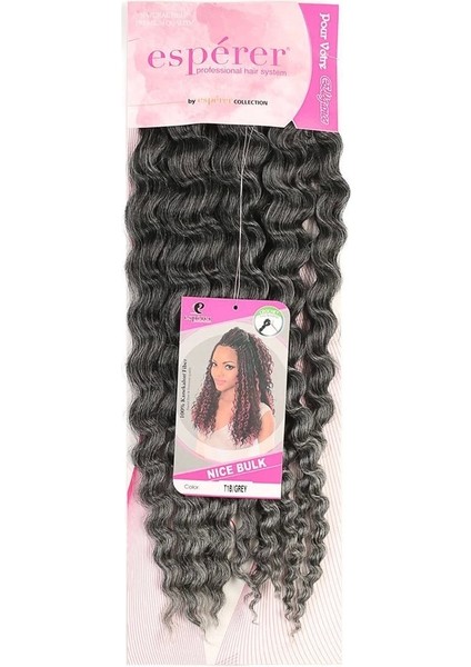 Nice Bulk Afro Su Dalgası Saç / Siyah / Gri Ombreli