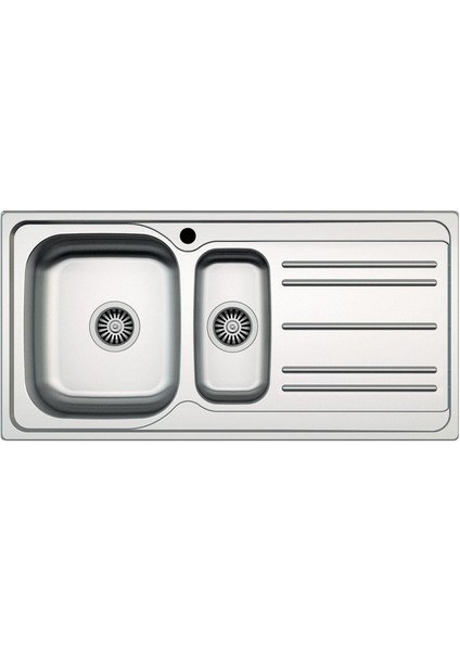Capua 05 100X50 cm Dekorlu Sağ Damlalıklı Paslanmaz Çelik Mutfak Eviyesi