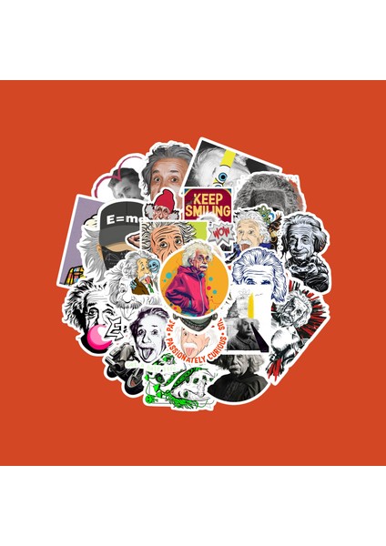 Albert Einstein Sticker Paketi -Bullet Journal - Ajanda - Planner - Defter - Laptop Etiket Çıkartma Çok Renkli 10 x 15 Paket Boyutu 3 x 5 cm Stickerlar Paket Içeriği 25 Adet Dadi Ramba