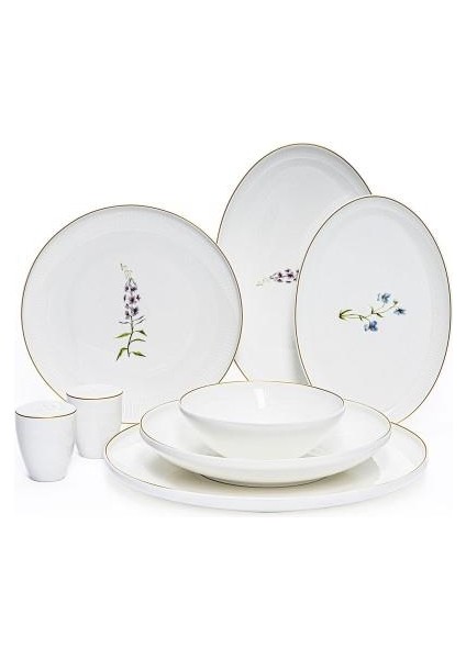 Rosa Wave Flower 6 Kişilik 29 Parça Yemek Takımı PA2062