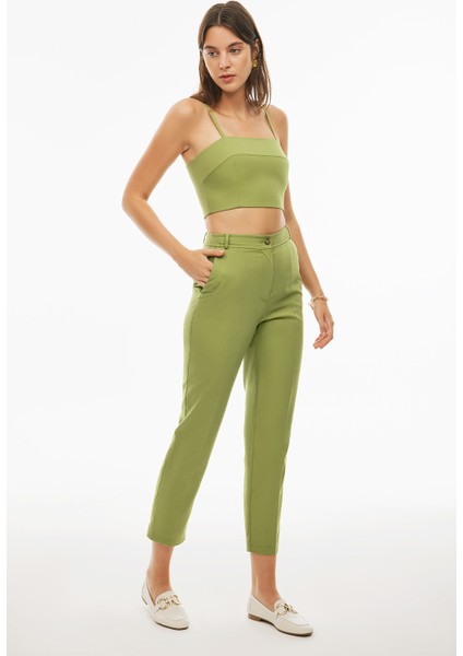 Blannes Regular Fit Standart Boy Boru Paça Ekru Renk Kadın Pantolon modelleri