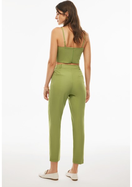 Blannes Regular Fit Standart Boy Boru Paça Ekru Renk Kadın Pantolon indirimleri