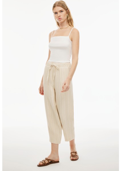 Emars Rahat Kalıp Bilek Boy Boru Paça Ekru Bej Renk Kadın Pantolon fiyatları