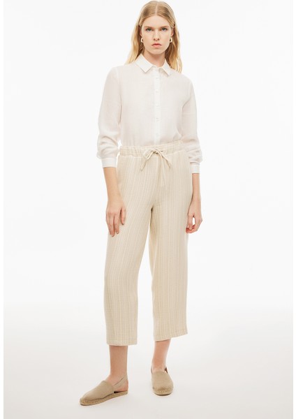 Emars Rahat Kalıp Bilek Boy Boru Paça Ekru Bej Renk Kadın Pantolon fırsatları