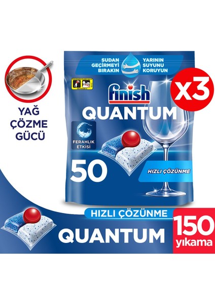 Quantum 150 Tablet Bulaşık Makinesi Deterjanı (50x3)