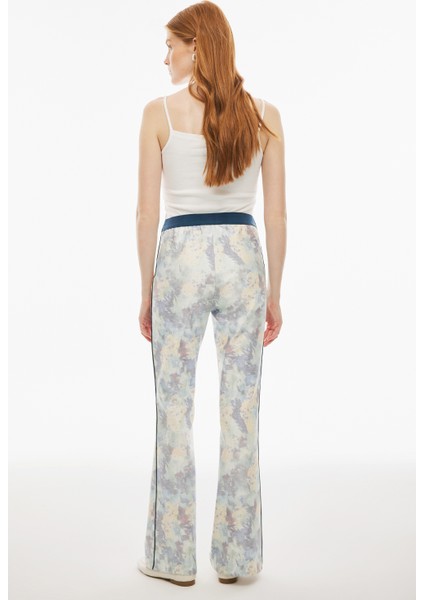 Gianas Regular Fit Soyut Desenli Standart Boy Flair Paça Çok Renkli Kadın Pantolon