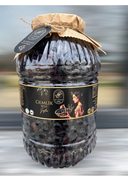 Gemlik Yuvarlama Sele (İri ) Zeytin Az Tuzlu NET 4500 GR ( Elif Hanım Çiftliği)