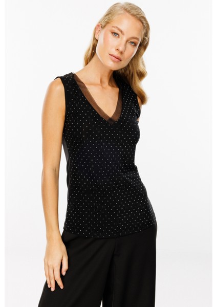 51396 Onteks Kolsuz V Yaka Taşlı Bluz modelleri