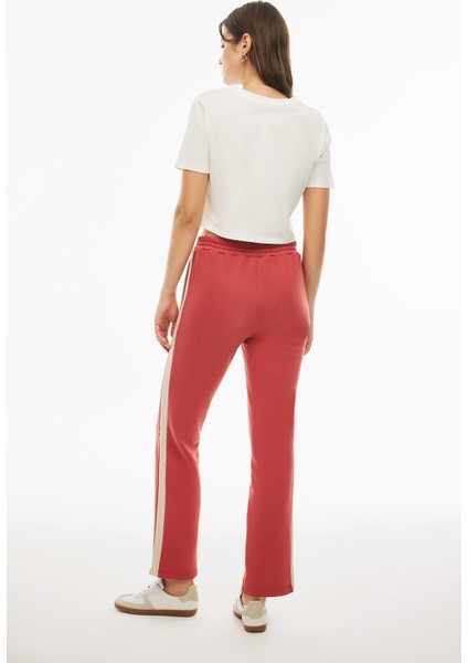 Larks Regular Fit Standart Boy Boru Paça Kiremit Renk Kadın Eşofman Pantolon fırsatları