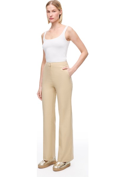 Açık Devetüyü Ginas Regular Fit Yüksek Bel Pantolon