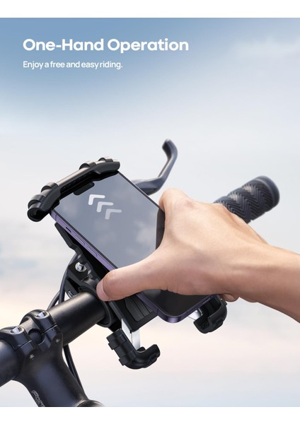 Motosiklet ve Bisiklet Telefon Tutucu 360 Derece Döndürülebilir BM02BLACK