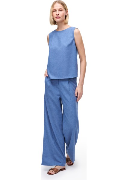 Mavi Torp Regular Fit Yüksek Bel Pantolon