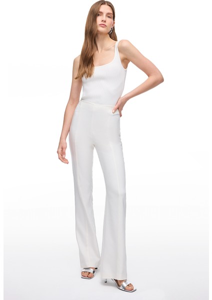 Beyaz Dellas Slim Fit Yüksek Bel Pantolon fiyatları