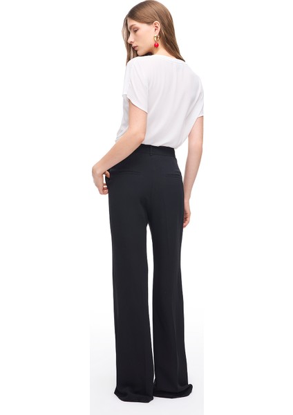 Siyah Echos Regular Fit Yüksek Bel Pantolon