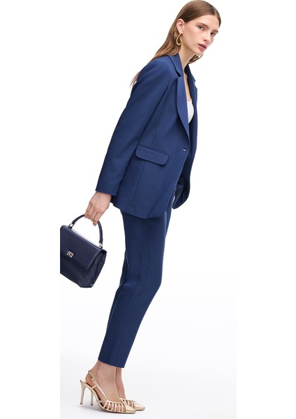 Lacivert Dellas Regular Fit Yüksek Bel Pantolon