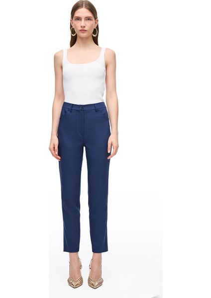 Lacivert Dellas Regular Fit Yüksek Bel Pantolon modelleri