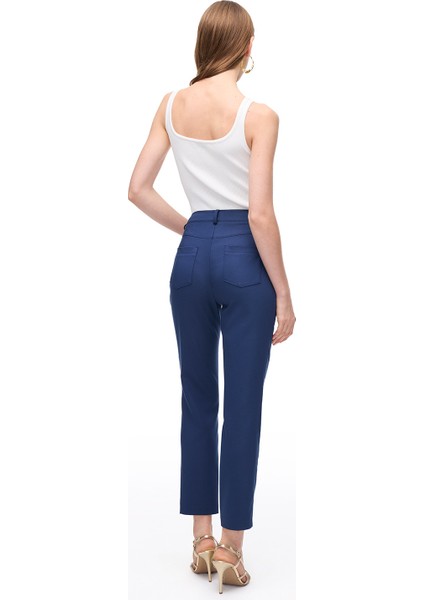 Lacivert Dellas Regular Fit Yüksek Bel Pantolon fırsatları