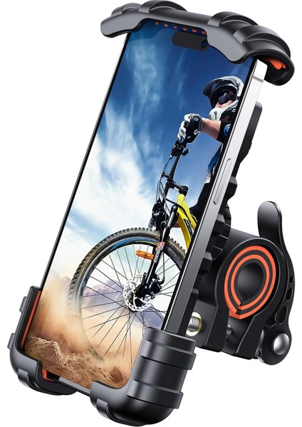 Motosiklet ve Bisiklet Telefon Tutucu 360 Derece Döndürülebilir BM02ORANGE