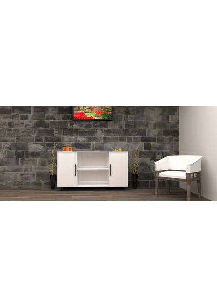 2 Kapaklı Ofis ve Çok Amaçlı Dolap 2KOM002 Beyaz Mdflam 160 cm *80 cm *40 cm