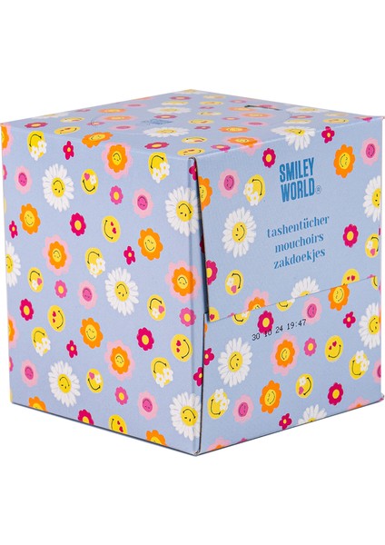 Smileyworld Mor Küp Kağıt Mendil - Çiçekli Soft Tasarım, 48 Yaprak, Hijyenik Kullanım