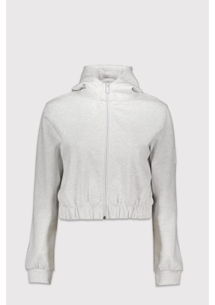 Fermuarlı Crop Teknik Sweatshirt