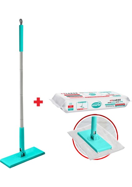 Şip Şak Mop + Yer Havlusu Otomatik El Değmeden Tüm Bezlerle Uyumlu Temizlik Seti Paspas