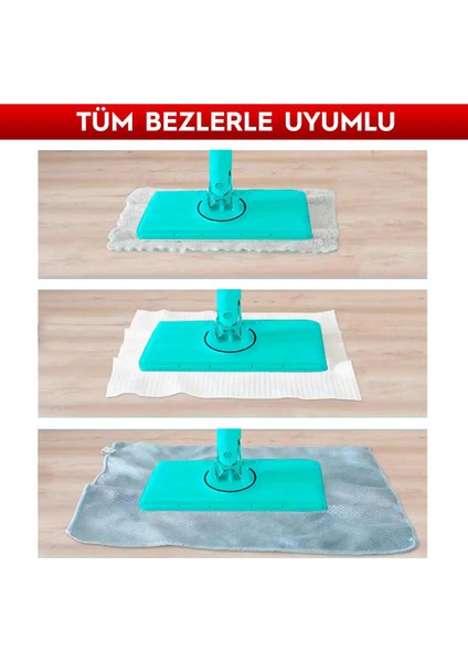 Şip Şak Mop + Yer Havlusu Otomatik El Değmeden Tüm Bezlerle Uyumlu Temizlik Seti Paspas