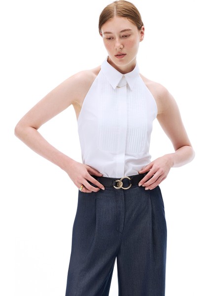 Latibule Regular Fit Bilek Boy Boru Paça Indigo Renk Kadın Pantolon modelleri