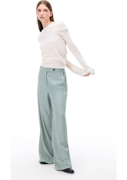 Nossa Regular Fit Mint Renk Kadın Pantolon