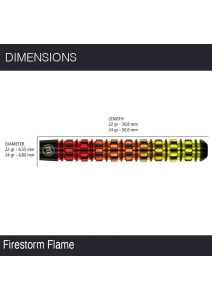 Firestorm Flame 1 %90 Tungsten Çelik Uçlu Dart Oku modelleri