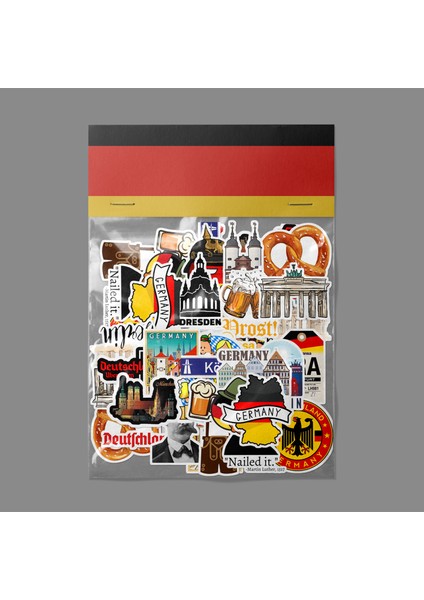 Almanya Sticker Paketi -Bullet Journal - Ajanda - Planner - Defter - Laptop Etiket Çıkartma Çok Renkli 10 x 15 Paket Boyutu 3 x 5 cm Stickerlar Paket Içeriği 25 Adet Dadi Ramba