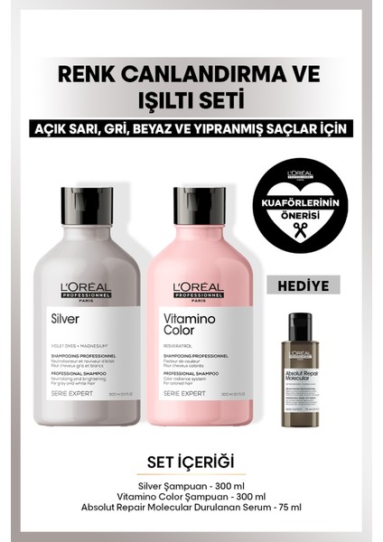 Renk Canlandırma ve Işıltı Seti - Açık Sarı - Gri - Beyaz Yıpranmış Saçlar İçin
