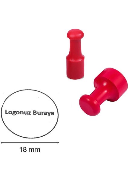 Mühür Kauçuk Alaşım Kırmızı Kaşe Yuvarlak 18ømm