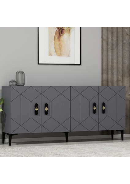 Bosso Konsol Tv Sehpası Çok Amaçlı Dolap 150 cm Antrasit fiyatları