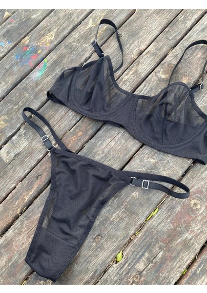 Siyah Tül Bralet Takımı