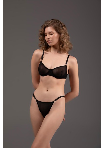 Siyah Tül Bralet Takımı