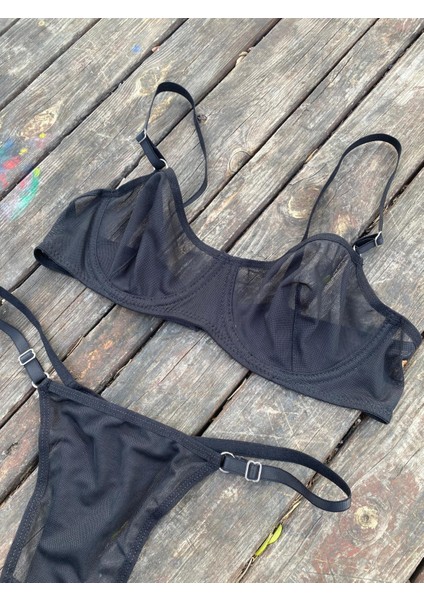 Siyah Tül Bralet Takımı