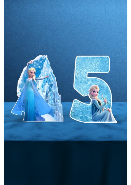 Frozen Elsa Temalı 5 Yaş Doğum Günü Parti Seti Doğum Günü Konsepti - Maxi