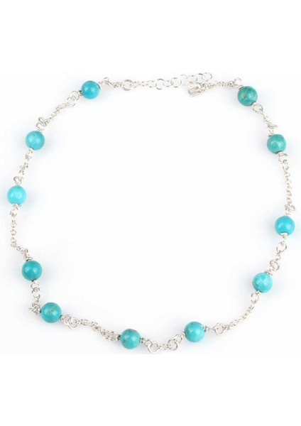 925 Ayar Gümüş 11 Adet Turkuaz Taşlı Halhal Bileklik fiyatları