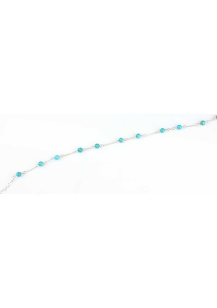 925 Ayar Gümüş 11 Adet Turkuaz Taşlı Halhal Bileklik fırsatları