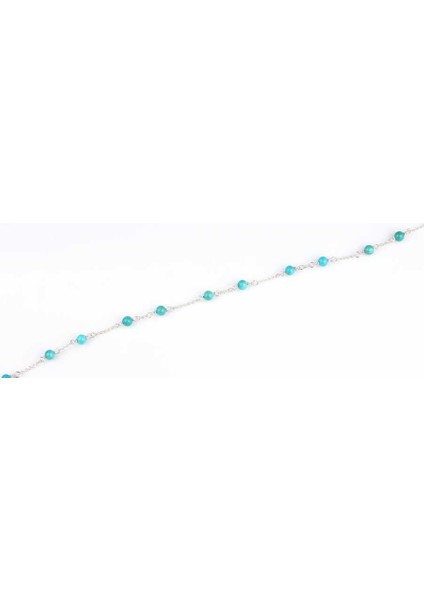 925 Ayar Gümüş 11 Adet Turkuaz Taşlı Halhal Bileklik indirimleri