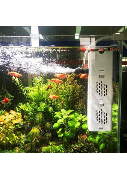 Akvaryum Filtre Pompası Balık Tankı Dalış Sessiz Hava Oksijen Havalandırıcı Dahili Su Pompası Akvaryum Hava Pompası Dalga Yapıcı 220V (Yurt Dışından)