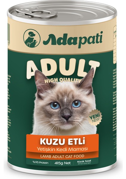 Kuzu Eti Aromalı Komple Yetişkin Kedi Maması 400 gr
